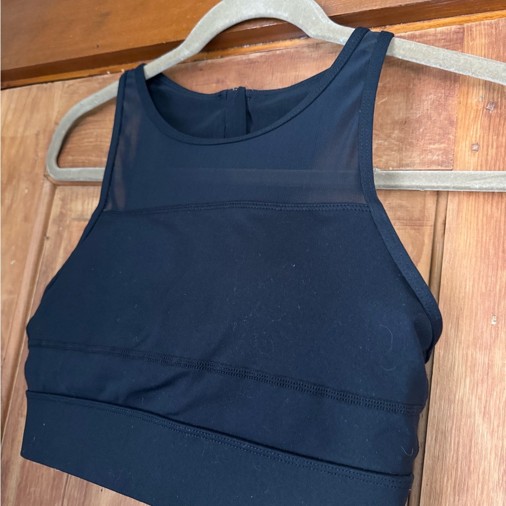 Black ZYIA Mesh Panel Sports Bra - Picture 2 of 3